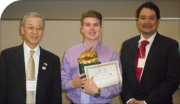 Japanese Speech Contest Consul-General Kunihiko Tanabe, Andrew Christensen, Professor Takahiko Masuda | photo | 2018-04-04